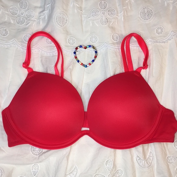 PINK Victoria's Secret Other - PINK..Victoria’s Secret 32B Wear Everywhere SUPER PUSH-UP BRA NWOT Red &Pink🍒..